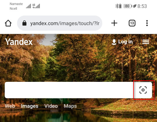 Yandex reverse image search on android with an image from the gallery