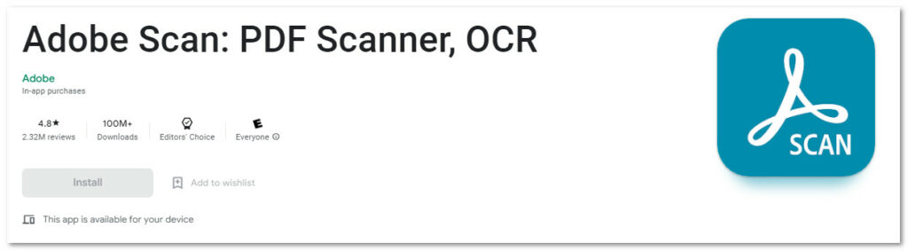 Adobe Scan - PDF Scanner, OCR